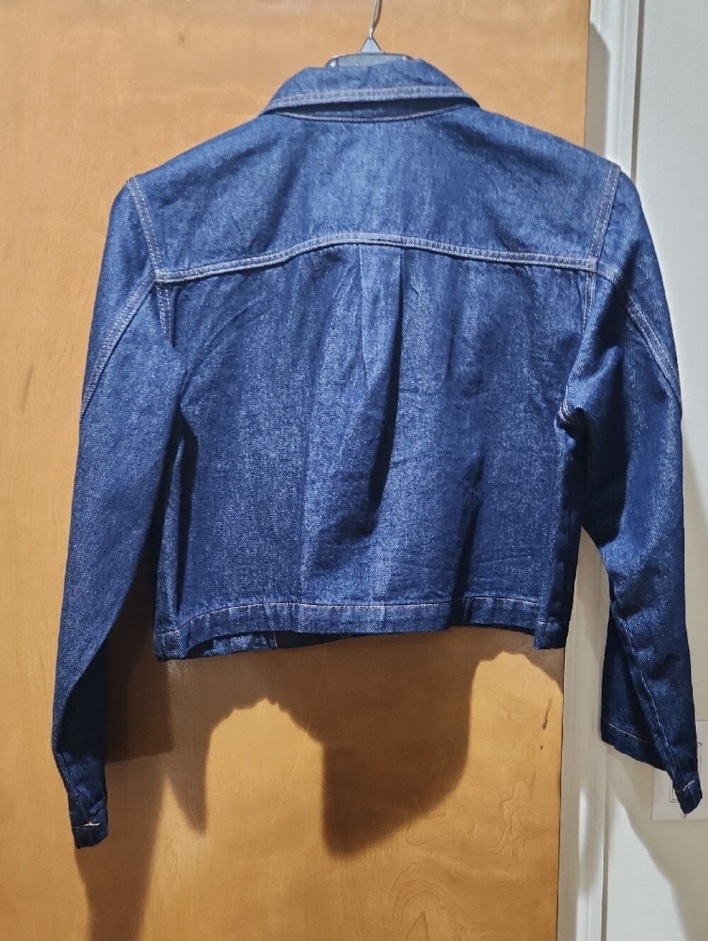 Denim Ruffle Jacket - Dark Blue - Picture 2 of 3